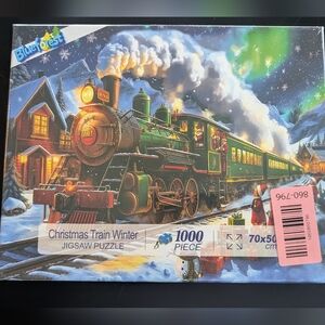 🧩3 For $25 - Blueforest Christmas Train Winter 1000 Piece Puzzle